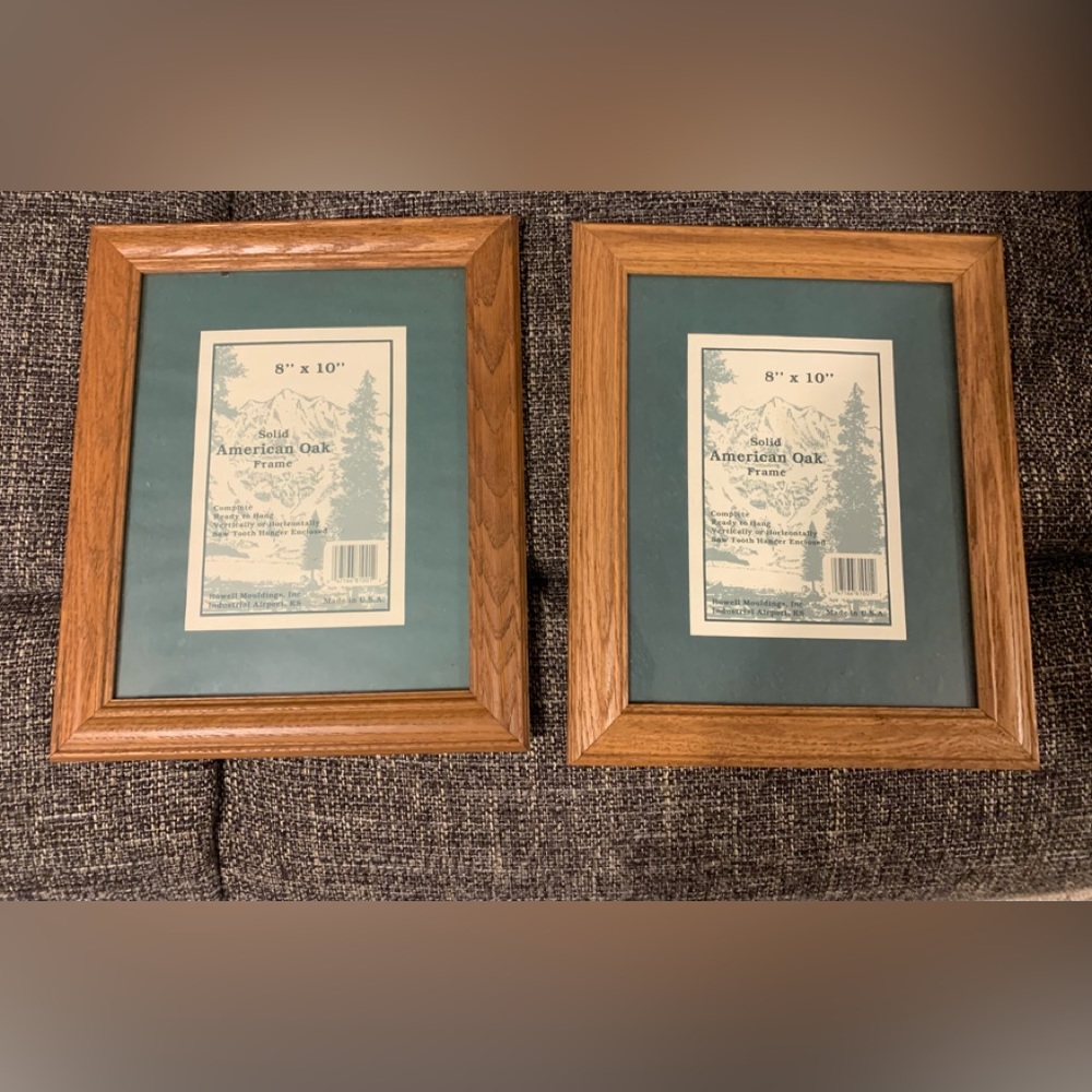 Solid Oak 8” x 10” Picture Frames Set of 2